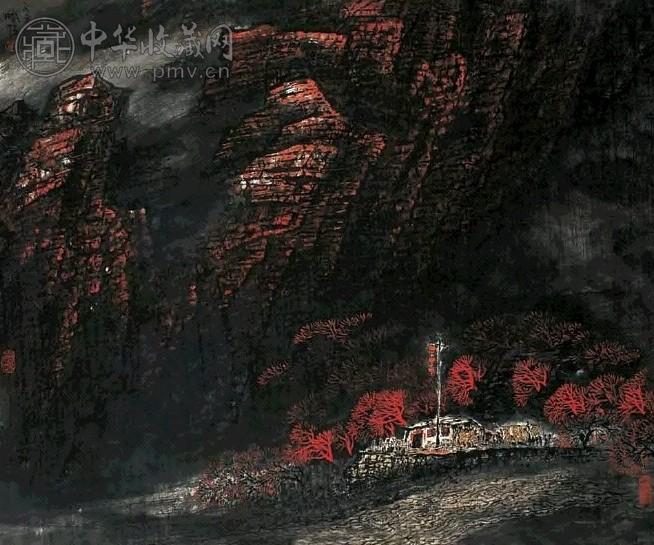 董帜强 1998年作 夕阳山居 镜心 设色纸本