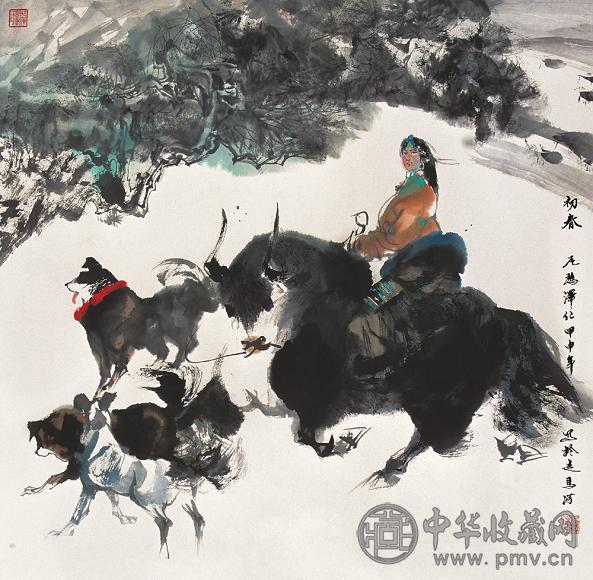 尼玛泽仁 甲申(2004年)作 初春 镜心 设色纸本