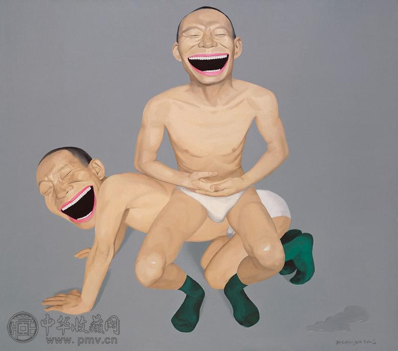 岳敏君 2003年作 关系-1 布面 油画