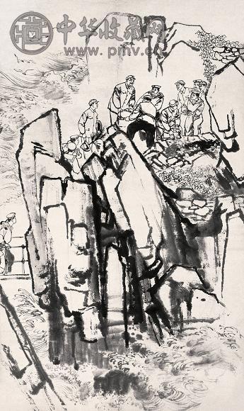 刘旦宅 边防战士 立轴 设色纸本