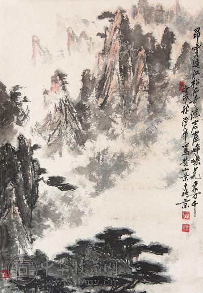 姚治华 山水 立轴 设色纸本