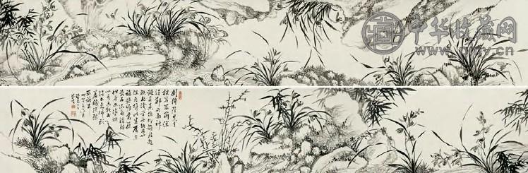 清 周耀 兰石图 卷