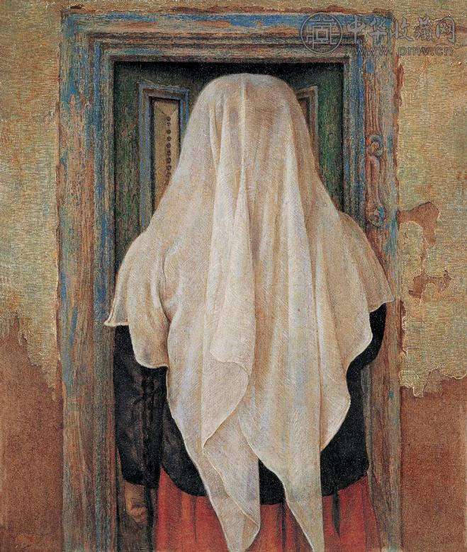 刘野1988年作 背影 布面 油画