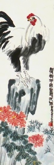 王青芳 平安益寿图 立轴 纸本