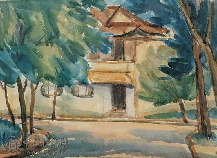 倪贻德 风景 水彩 纸本