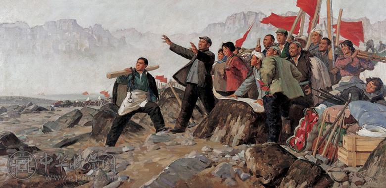 王征骅 1976年作 战荒滩 布面油画