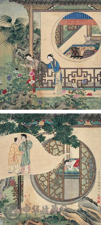 汪圻 癸酉(1813年)仲冬 人物画人物故事画(2帧) 镜心 纸本