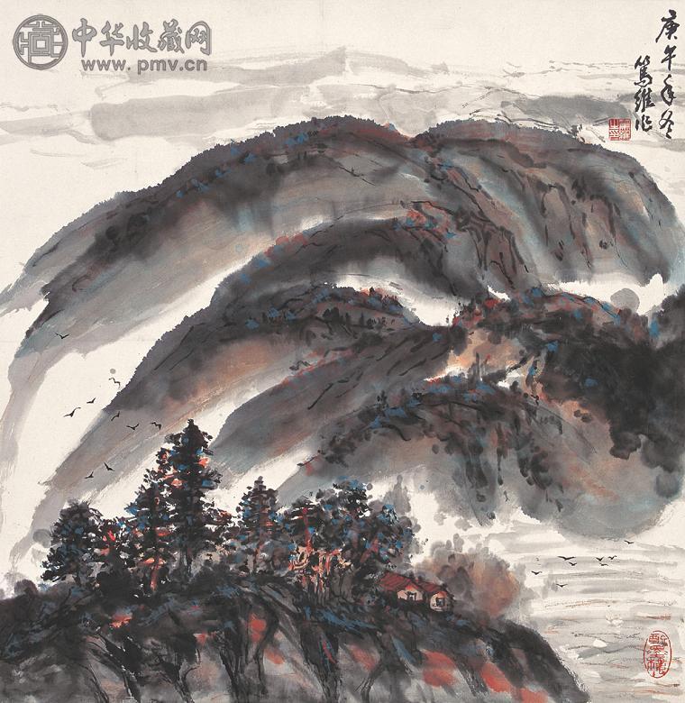 黄笃维 庚午(1990年)作 山水 镜心 设色纸本