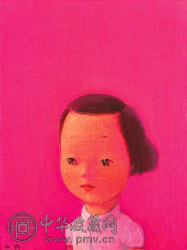 刘野 2004年作 小女孩 综合媒材画布