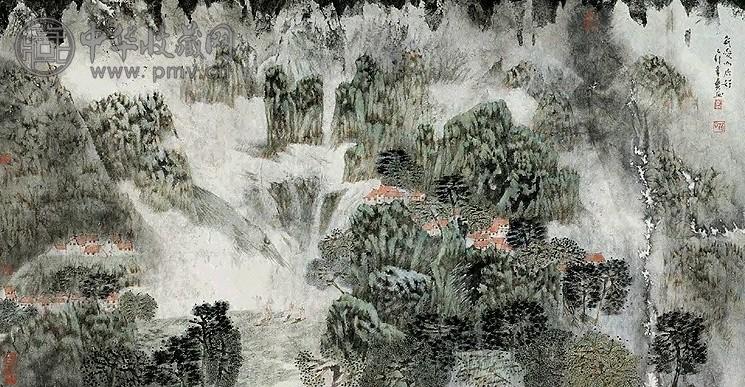 当代 卓鹤君 山居图 镜心