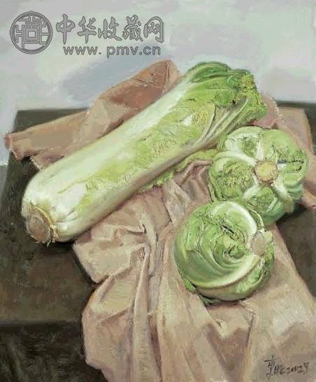 忻东旺 2002年 白菜 布面油画