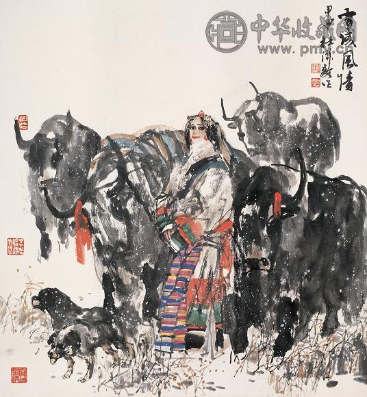 杜滋龄 2004年作 雪域风情 镜心 设色纸本