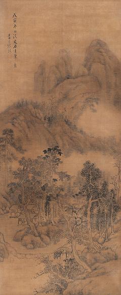 陈靖 戊寅(1758年) 山水 立轴 绢本