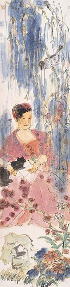 杨春华 2004年作 春柳 立轴 设色纸本