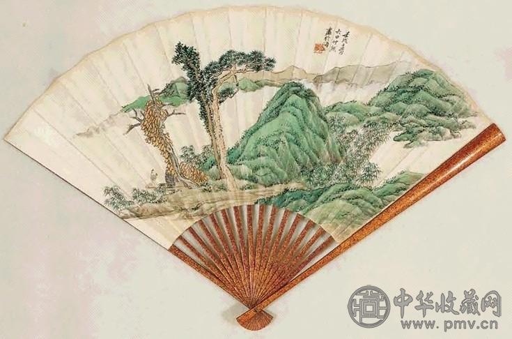 吴仲熊 吴楷 山水 花卉 成扇 设色纸本