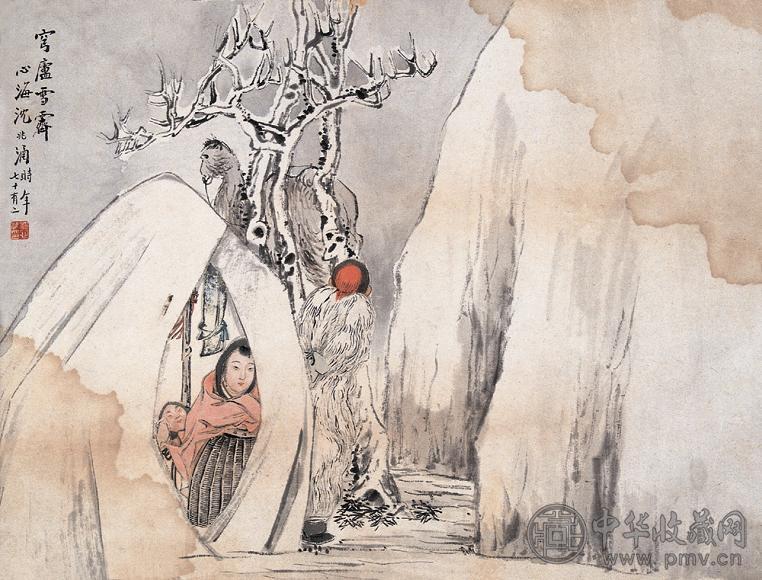 沈心海 1938年作 穹庐雪霁 镜心 设色纸本