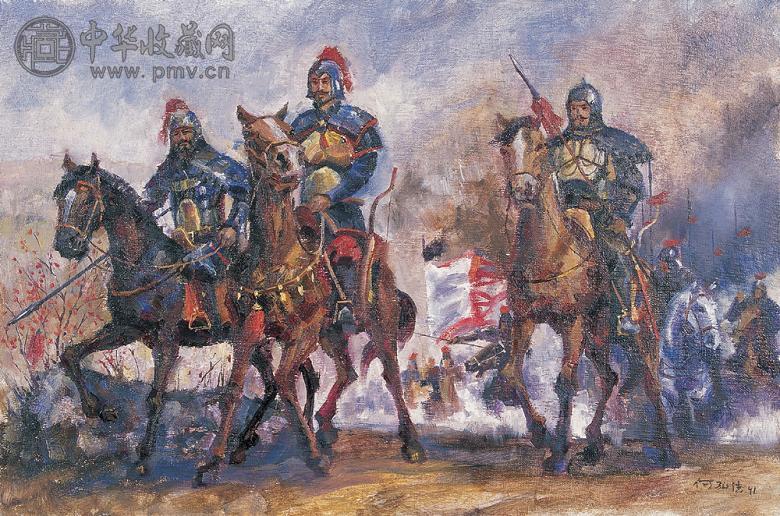 何孔德 三武士像 布面 油画