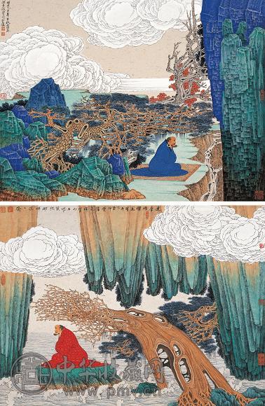 薛亮 2005年作 达摩悟禅图 镜心 设色纸本