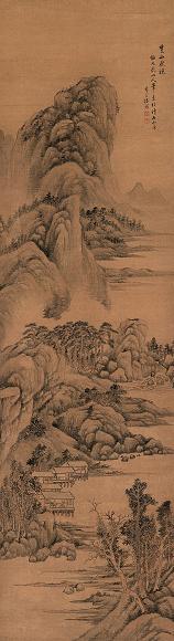 陈靖 楚山秋晚 立轴 设色绢本