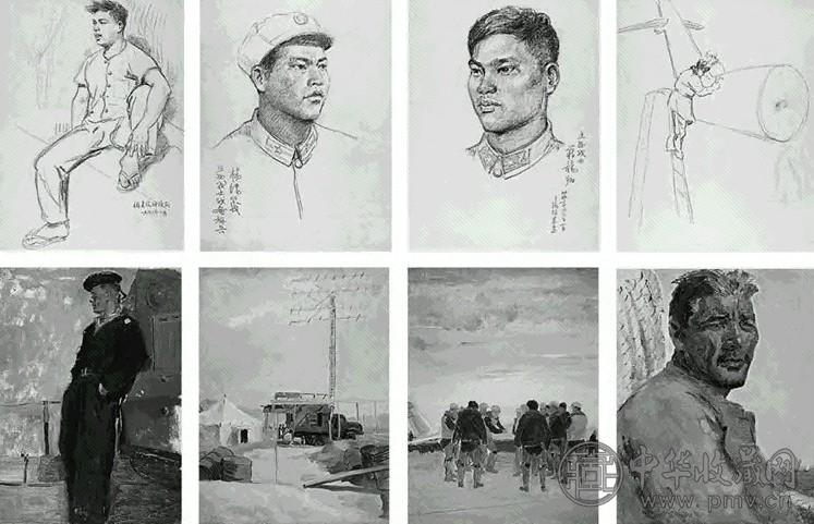 庄言 1960-1963年 福建海防油画写生及素描稿(8幅) 纸上油画素描