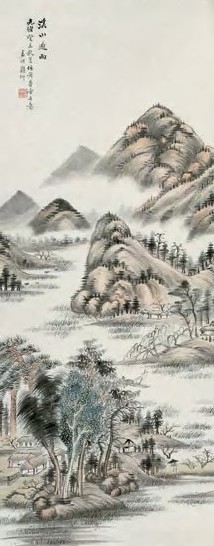 顾若波 1943年作 溪山过雨 镜心 设色纸本