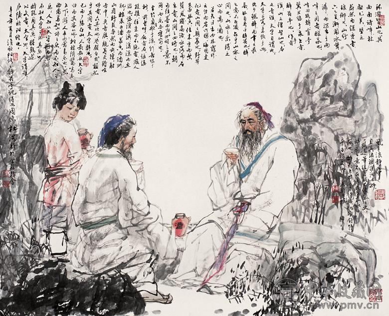 杜滋龄 2001年作 醉翁亭记 镜心 设色纸本