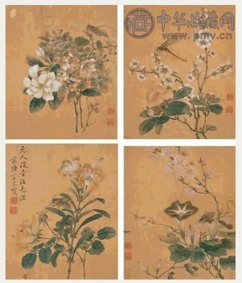 宋光宝 花卉草虫图册 册页 八开 设色绢本