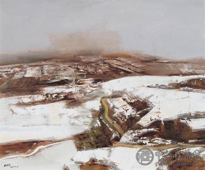 白羽平 2004年作 雪袤千里 油彩·画布