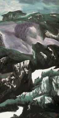 当代 董继宁 山水 镜心