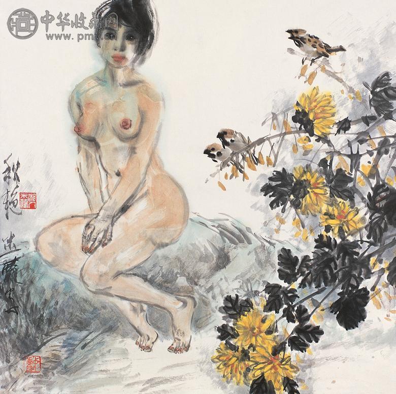 易洪斌 秋艳 镜心 设色纸本