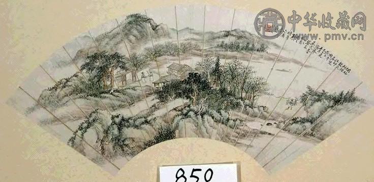 顾乐之 山水 扇面