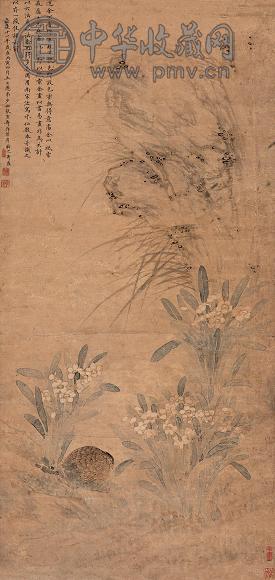 张宜尊 花鸟 立轴 设色纸本