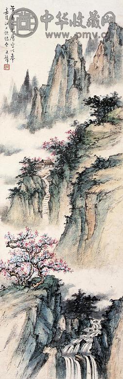 黄君璧 山水画春涧图 镜心 纸本