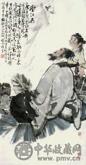 单伯钦 望江南 立轴 设色