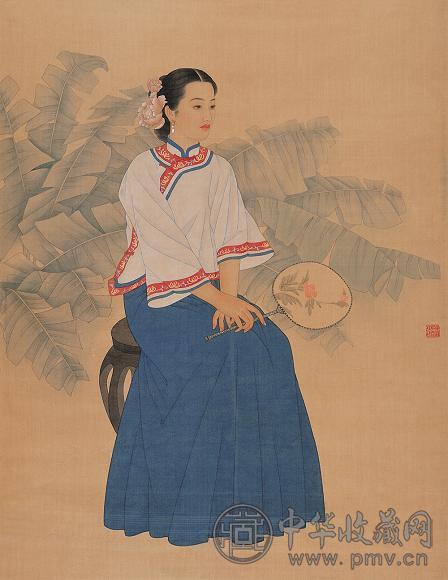 陈晶 夏日情怀 镜心 设色绢本