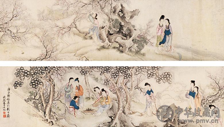 费丹旭 红楼人物 手卷 设色纸本