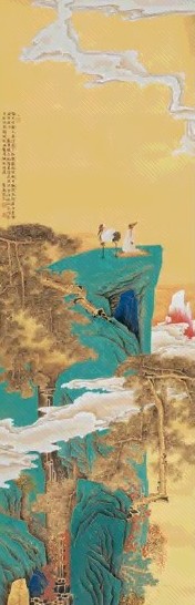 叶瑞琨 2004年作 松间听琴 立轴 设色笺本