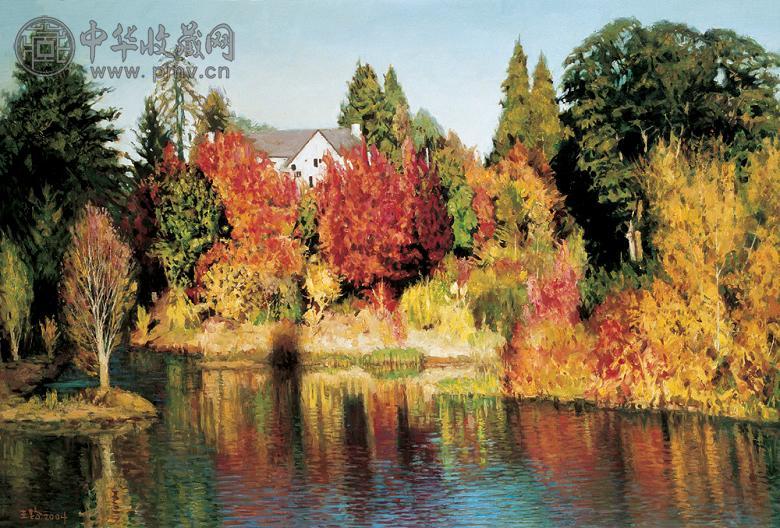 王路 2004年作 岸旁邻舍 布面