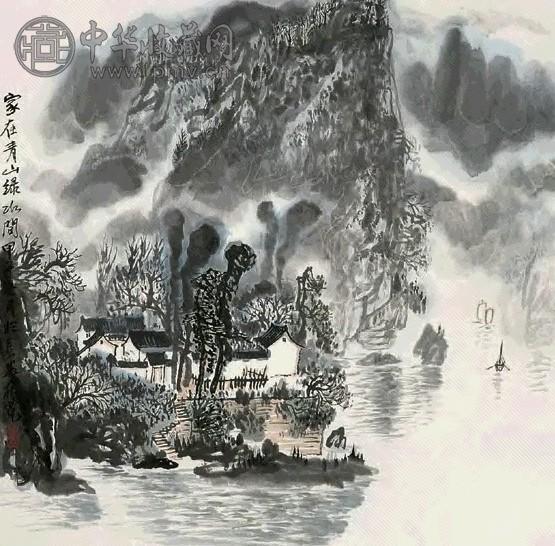 崔振宽 家在青山绿水间 镜心 设色纸本