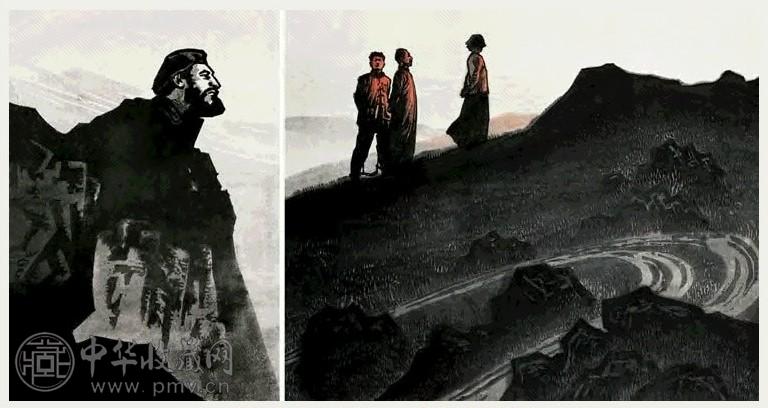 吴俊发 1962年 加勒比海上的英雄 、雨花台上碧血红 木版