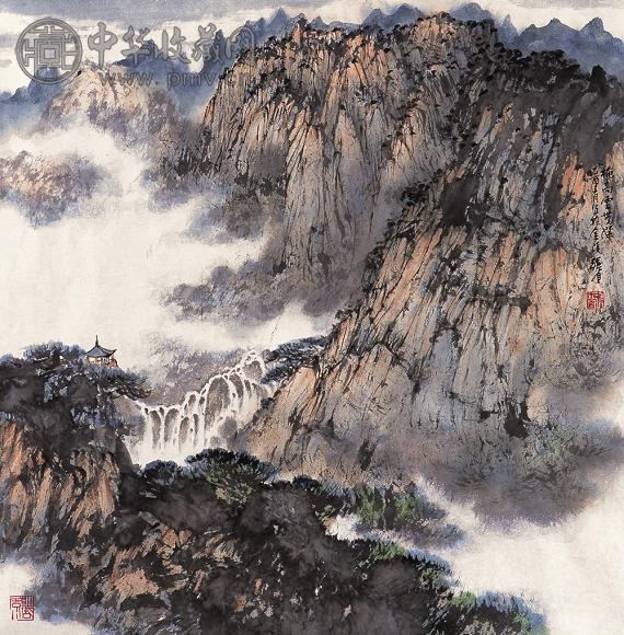 张尔宾 乙酉(2005年)作 秋高云无际 镜心 设色纸本