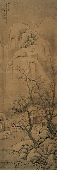 许凤 山居雪霁 立轴 设色纸本