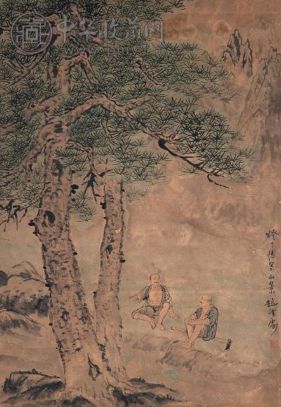 赵望云 松荫纳凉 立轴 设色纸本