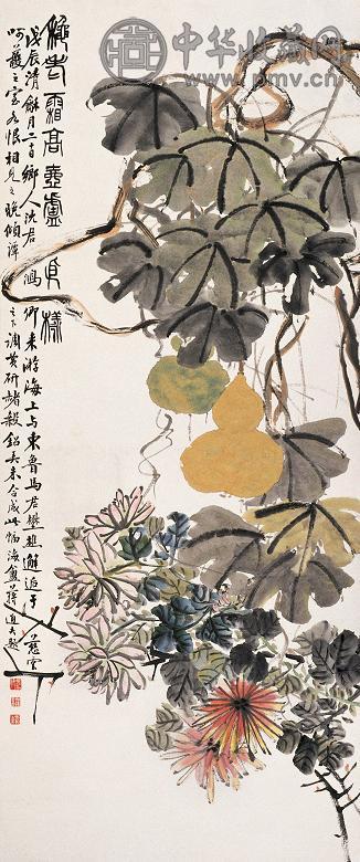 马逸人 秋老霜高身样 立轴 设色纸本