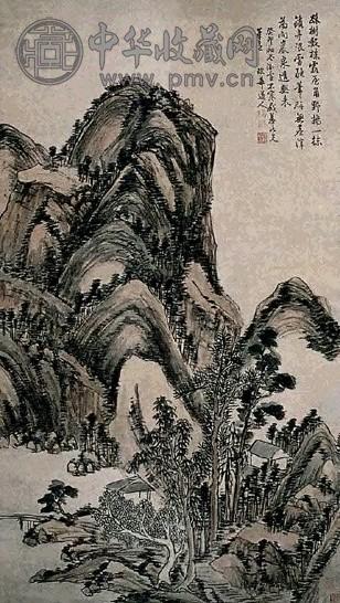 瑶华道人 山水 立轴 设色纸本