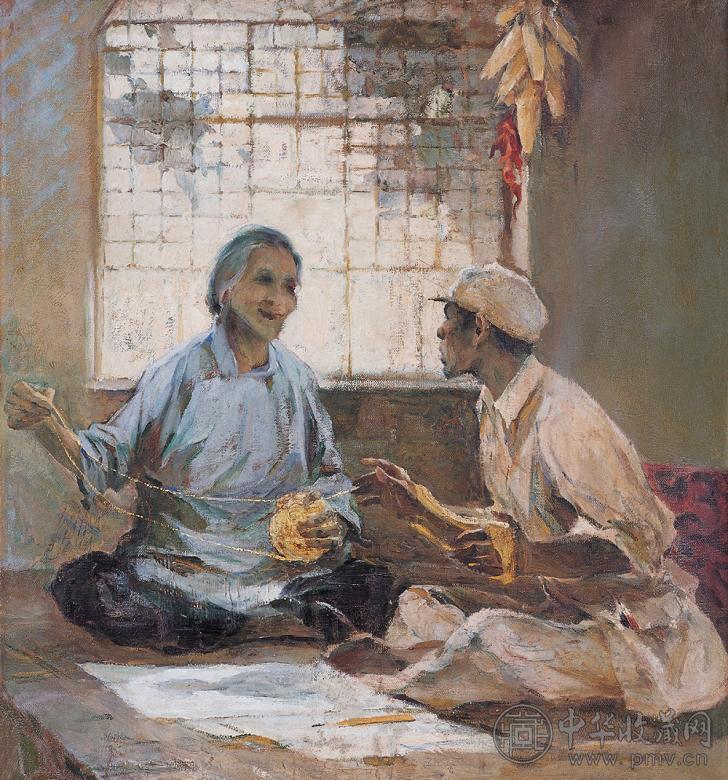 林岗 1980年 访 布面 油画