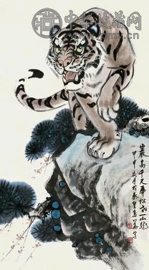 姚少华 虎 立轴 设色纸本
