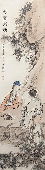 潘龢 人物 立轴 设色纸本