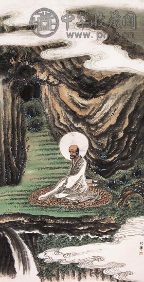 钱化佛 佛像图 立轴 设色纸本