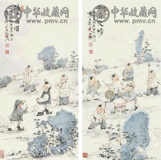 何士扬 人物 镜心 设色纸本